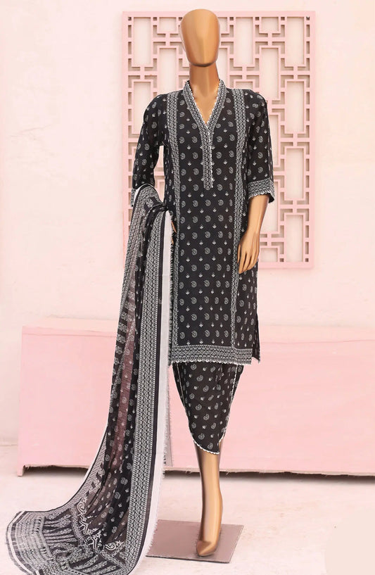 MTF Black Obsession Digital Printed Lawn Collection 2024 - DESIGN-01