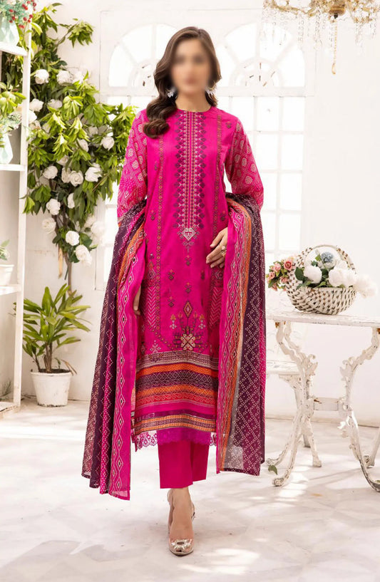 Sarah Digital Premium Embroidered Slub Lawn Collection 2024 - Design 01