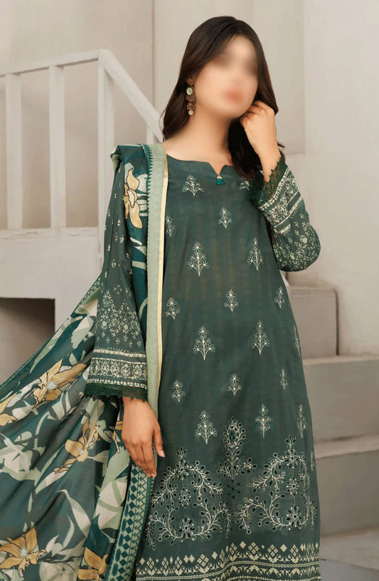 Jasmine Lawn Slub Digital Print and Embroidered Collection Vol 17 - Design 01