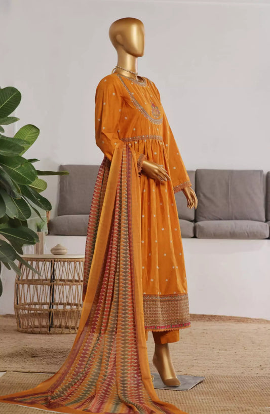 Bin Saeed Embroidered Frocks Jacquard Festive Collection Vol 01 - DESIGN-01