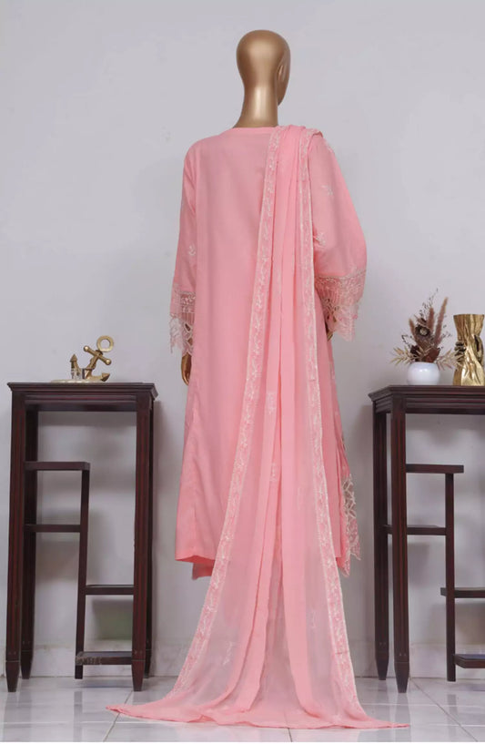 Bin Saeed Luxury Self Embroidered Frock 3 Pc Collection - Design 01