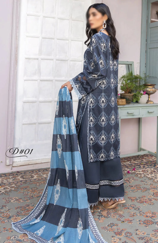 Rang E Noor Digital Printed Dobby Lawn Collection - Design-01
