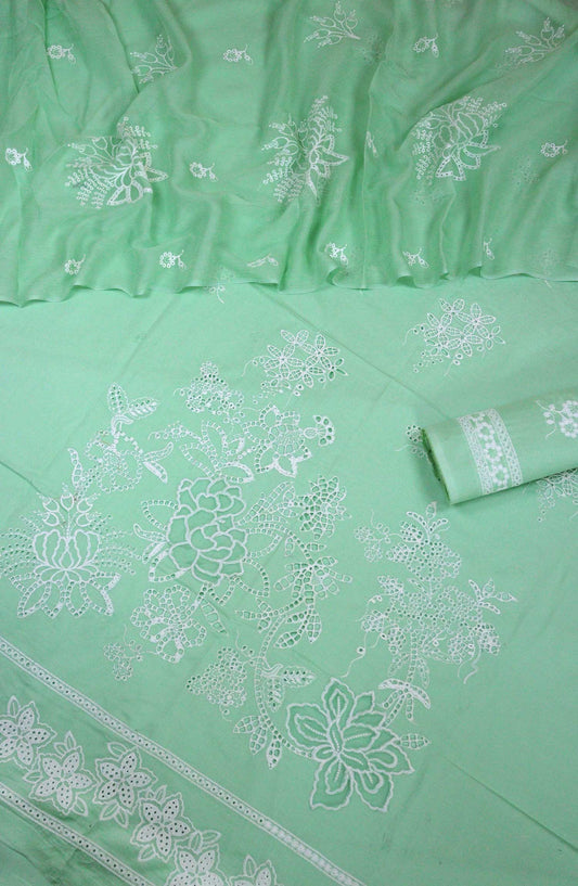 Aura by Amna Khadija Embroidered Lawn Unstitched 3 Piece Suit - D-01 - AM25AEL - Green - Summer Collection