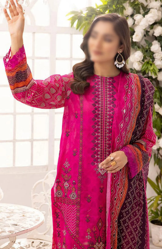 Sarah Digital Premium Embroidered Slub Lawn Collection 2024 - Design 01