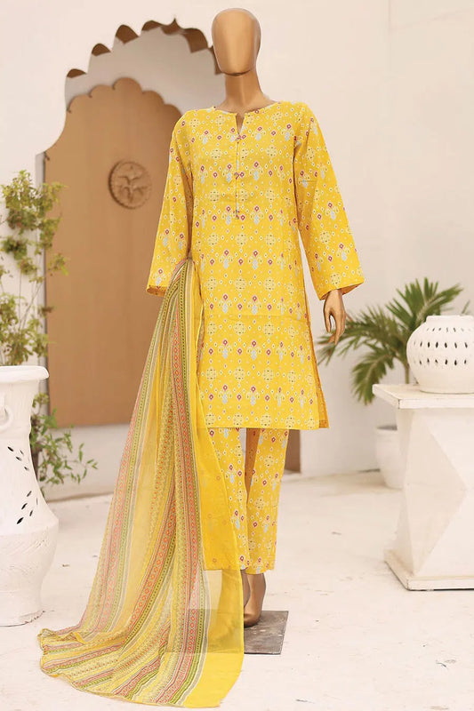 Bin Saeed Printed Lawn with Chiffon Dupatta Collection Vol 03 - Design 01