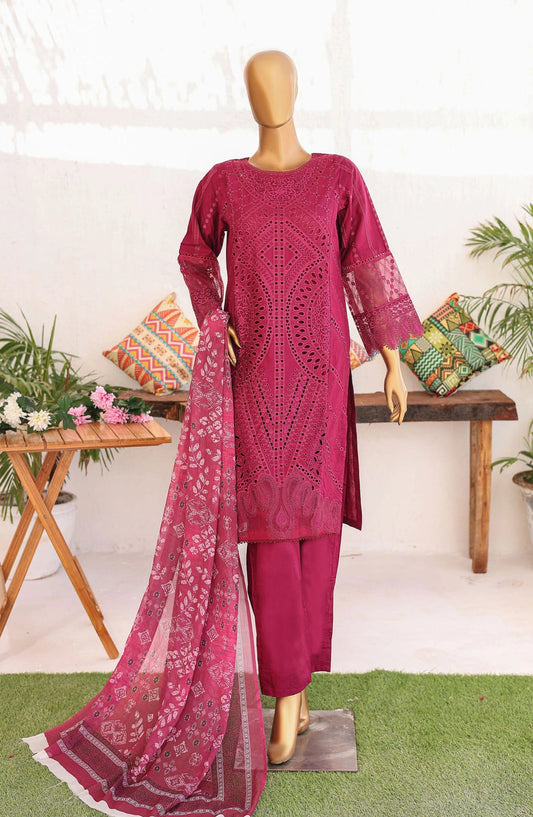 Bin Saeed Luxury Embroidered With Chiffon Dupatta Vol-2 - Design 01