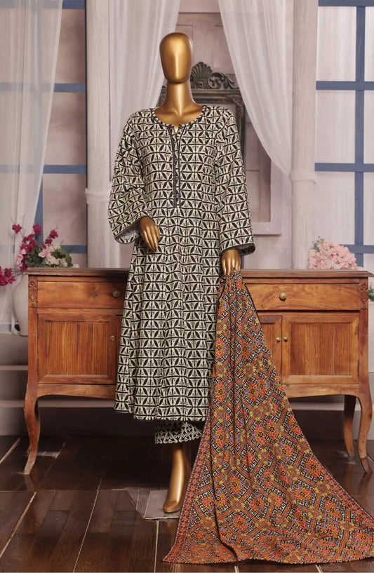 BIN SAEED Exclusive Printed Khaddar 3PC Collection Vol 01 - BS-EPK-Design 01
