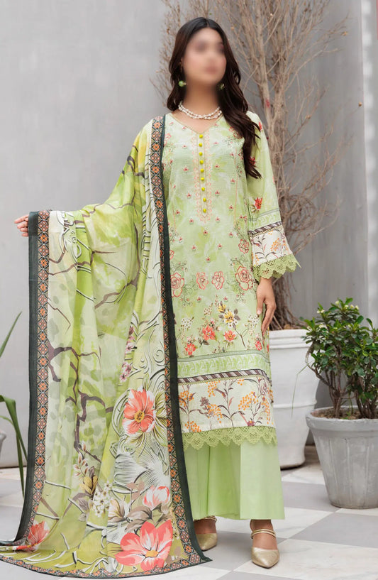 Jasmine Lawn Dora Digital Print Embroidered Collection 2024 - Design 01