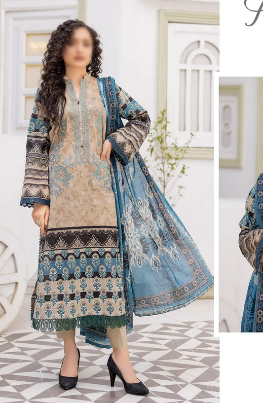 Heer Lawn Digital Print and Embroidered Vol 03 Collection - Design 01