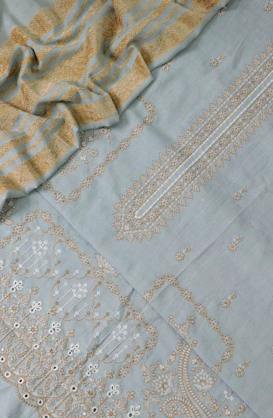 Chamkeeli Dhanak Silk Jacquard Embroidered Collection - CDSJ-DESIGN-01