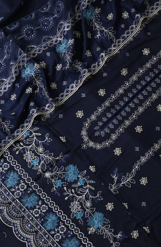 Noor Embroidered Winter Slub Collection - NESC-Design 01