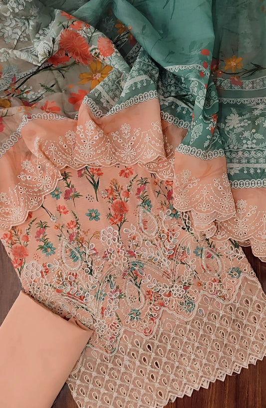 Bin Saeed Unstitched Embroidered Lawn 3 PC Collection 2024 - Design 01