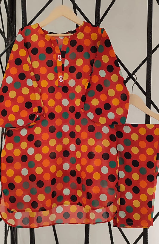 Amna Khadija Kids Stitch Printed Co Ords 2 Pcs Collection - Design 01