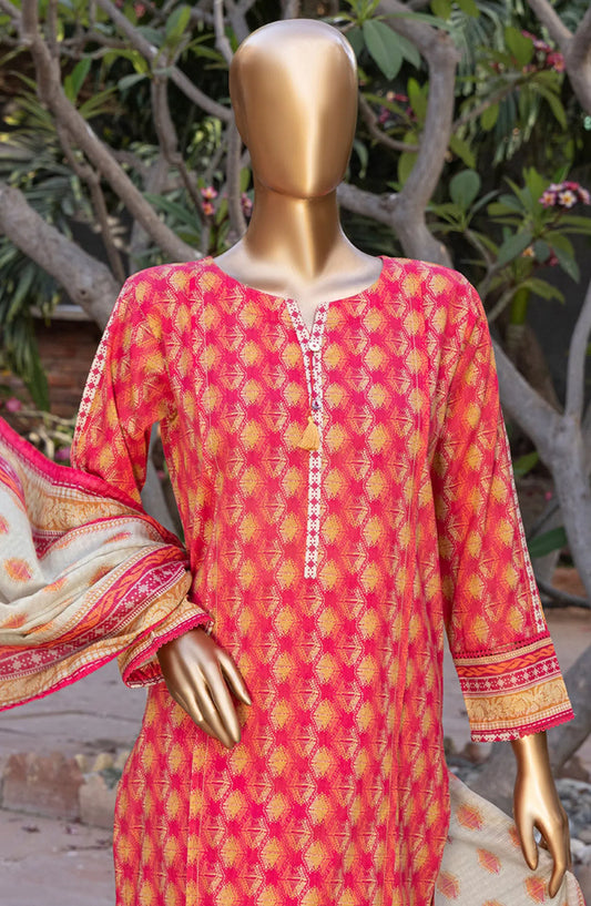HZ RTW Prints Gardenia 3 Pcs Collection - DESIGN-01 RED MULTI