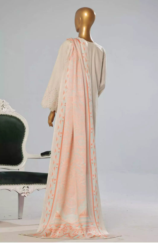 Bin Saeed Exclusive Slub Embroidered Khaddar with Shawl Collection Vol 01 - Design 02