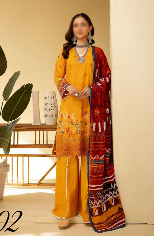 Zara Meer Printed Slub Lawn Collection 2024 - Design 02