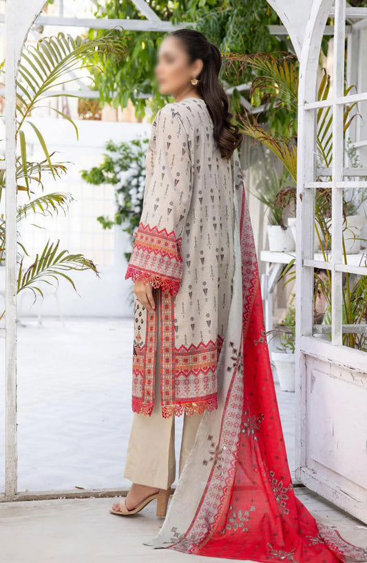 Sarah Digital Premium Embroidered Slub Lawn Collection 2024 - Design 02
