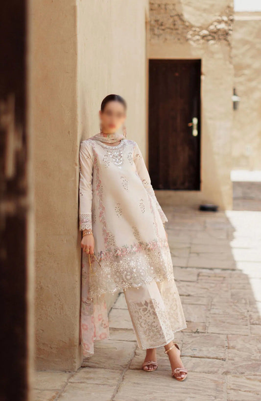 Noor Eid Handwork Laserkari Lawn By Saadia Asad - Design 02