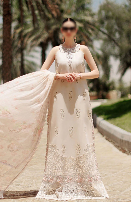 Noor Eid Handwork Laserkari Lawn By Saadia Asad - Design 02