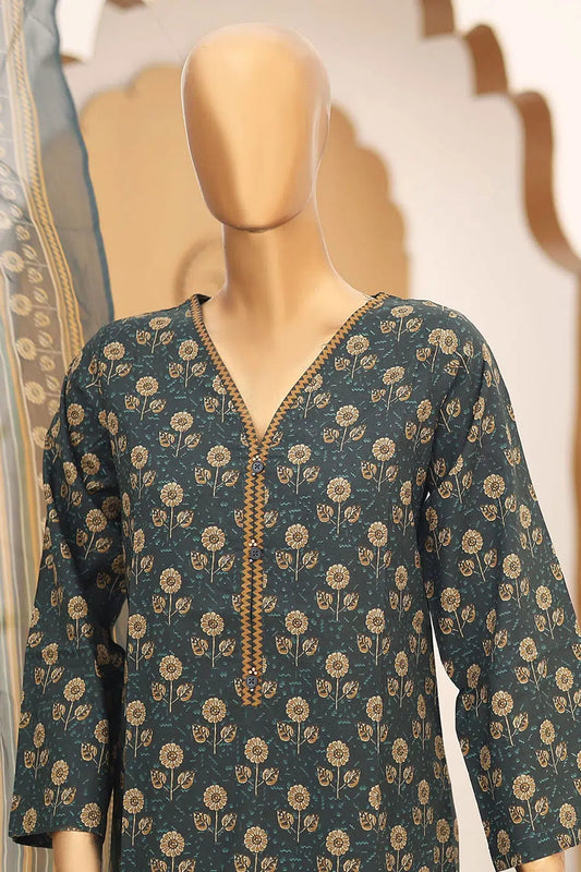 Bin Saeed Printed Lawn with Chiffon Dupatta Collection Vol 03 - Design 02