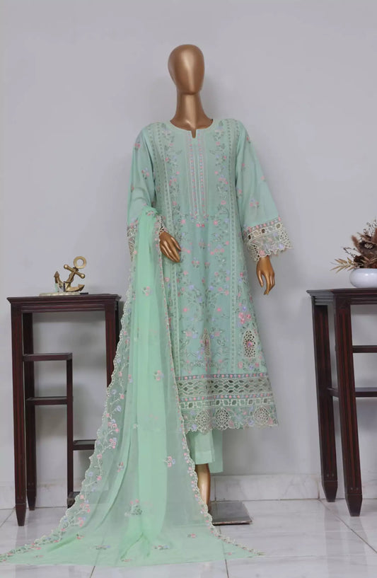 Bin Saeed Luxury Self Embroidered Frock 3 Pc Collection - Design 02