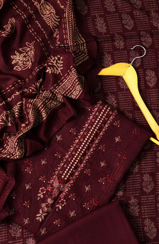 Manzil Dhanak Wool Embroidered Collection - Design 02