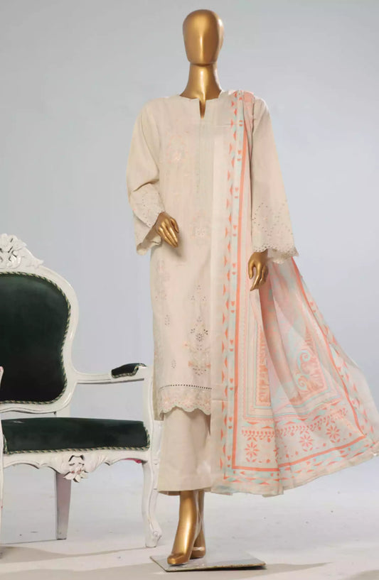 Bin Saeed Exclusive Slub Embroidered Khaddar with Shawl Collection Vol 01 - Design 02