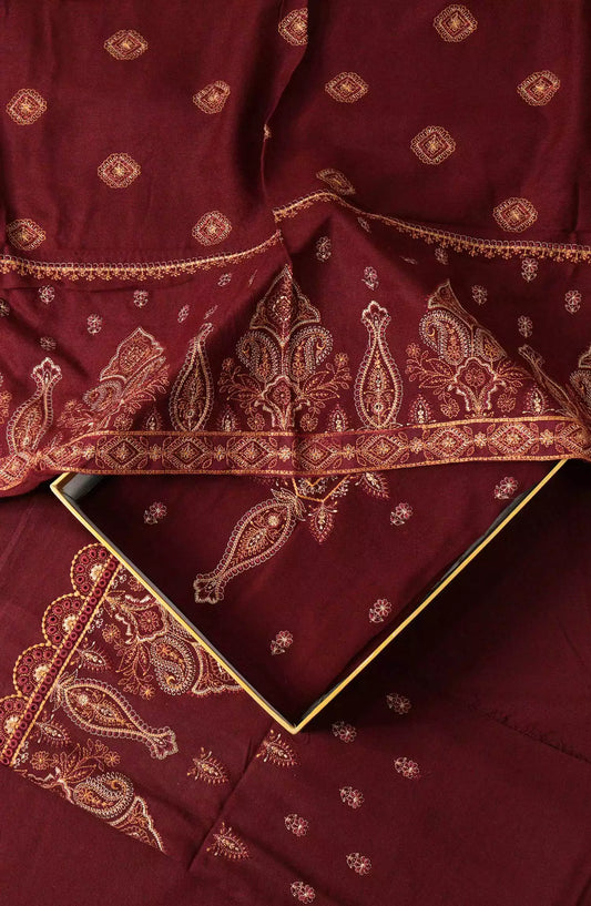 Gul E Mina Embroidered Leather Peach Collection - GME-DESIGN-02