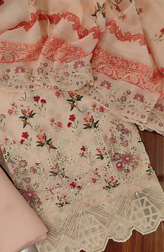 Bin Saeed Unstitched Embroidered Lawn 3 PC Collection 2024 - Design 02