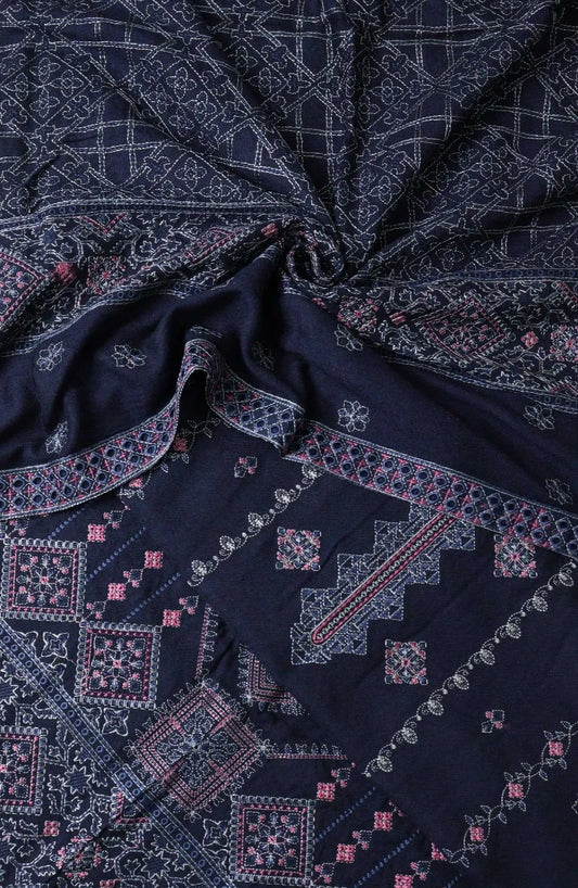 Kasa-e-Dil Classic Embroidered Leather Peach Collection-Design 02
