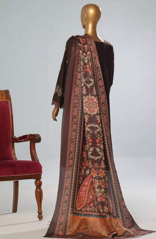 Bin Saeed Exclusive Slub Embroidered Khaddar with Shawl Collection Vol 01 - Design 03