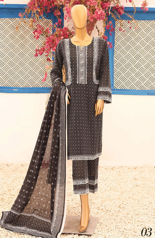 MTF Black Obsession Digital Printed Lawn Collection 2024 - DESIGN-03
