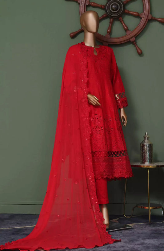 Bin Saeed Luxury Self Embroidered Frock 3 Pc Collection - Design 03