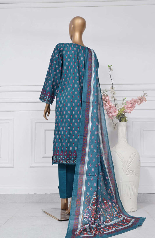 Sadabahar Printed Lawn Stitched 3 Piece - D-03 - SBD25PL - Aqua - Summer Collection