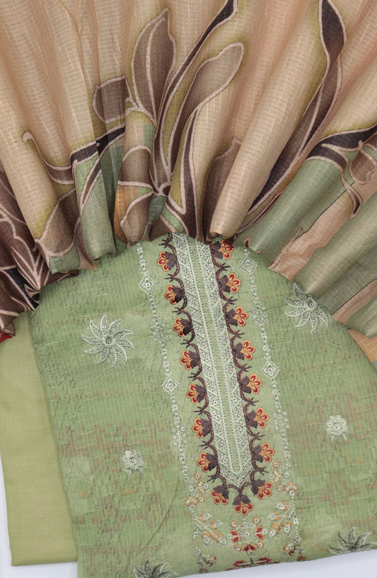 Kinza Unstitched 3 Piece Bana Dora Lawn Collection - Design 03