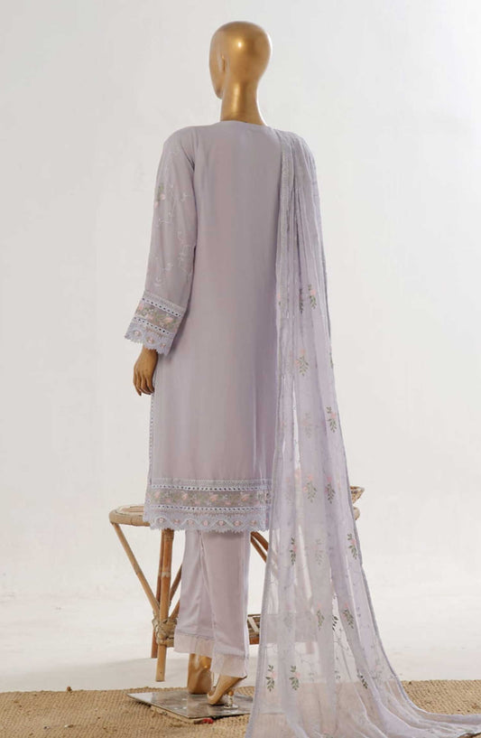 Bin Saeed Embroidered Chiffon Unstitched 3 Piece - D-03 - BS25EC - Lavender - Festive Collection