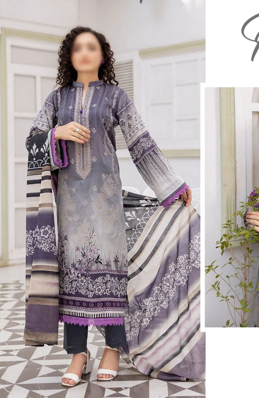 Heer Lawn Digital Print and Embroidered Vol 03 Collection - Design 03