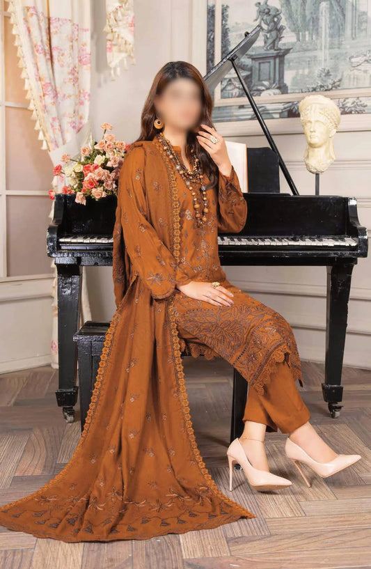 Shagun Premium Embroidered Dhanak Collection By Riaz Arts - Design 03