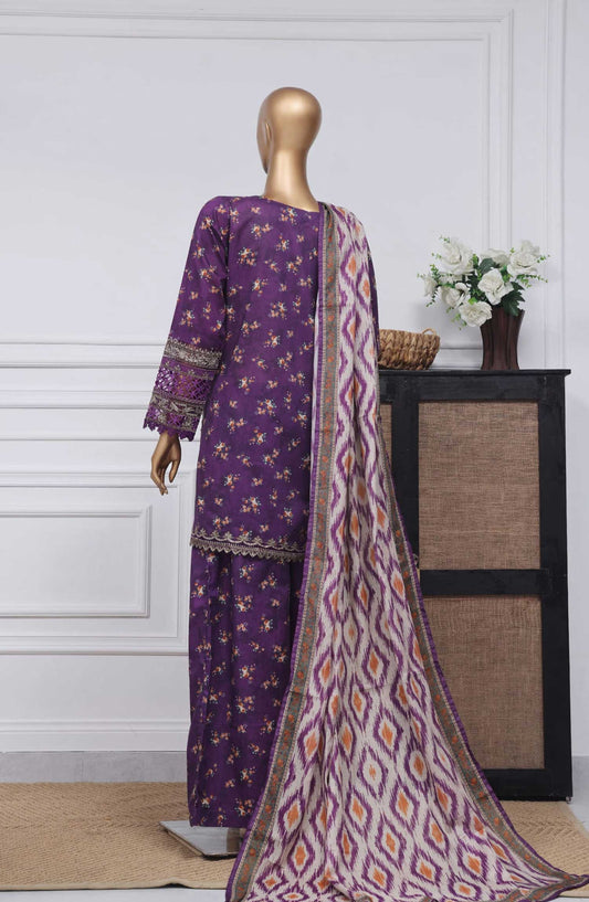 Malika by Sadabahar Embroidered Stitched 3 Piece - D-03 - SD25M - Purple - Summer Collection