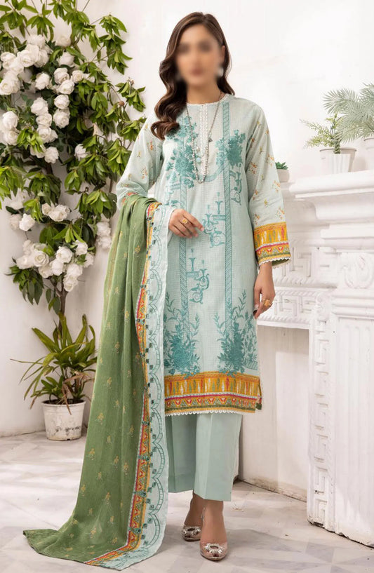 Sarah Digital Premium Embroidered Slub Lawn Collection 2024 - Design 03