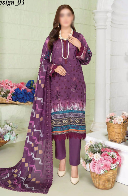 Reet Riwaj Digital Print and Embroidered Collection By Riaz Arts - Design-03