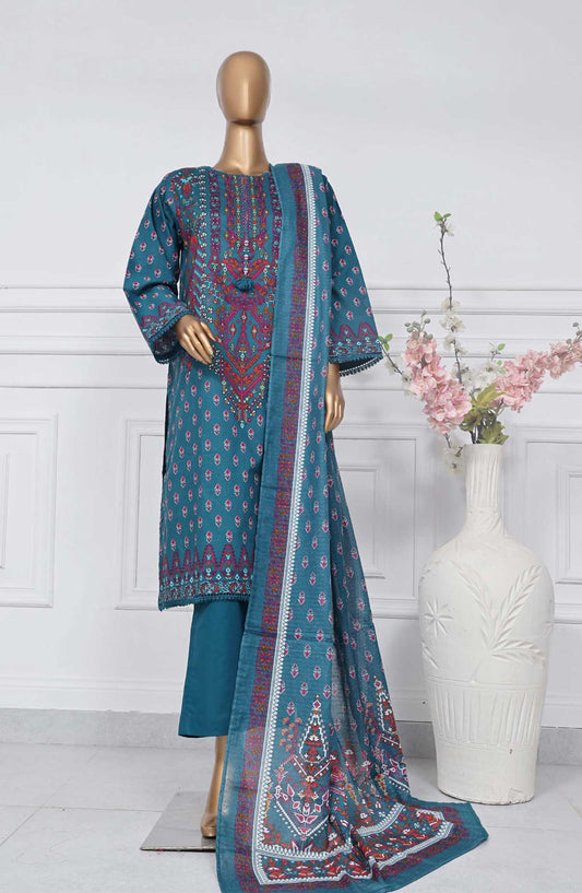 Sadabahar Printed Lawn Stitched 3 Piece - D-03 - SBD25PL - Aqua - Summer Collection