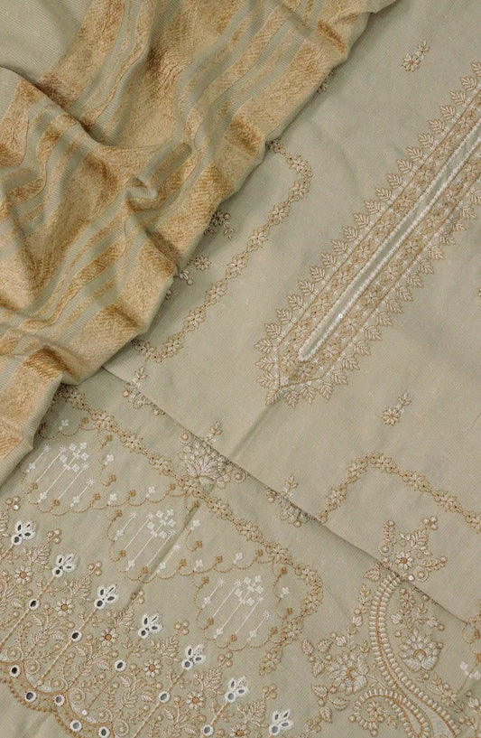 Chamkeeli Dhanak Silk Jacquard Embroidered Collection - CDSJ-DESIGN-04