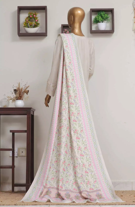 Bin Saeed Exclusive Slub Embroidered Khaddar with Shawl Collection Vol 02 - Design 04