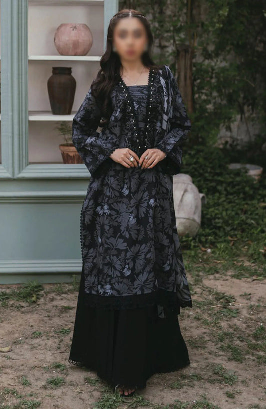 Gardenia Vol 02 Embroidered Print Lawn Collection By Humdum - Design 04