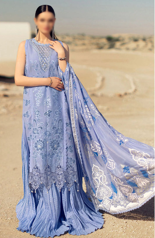 Noor Eid Handwork Laserkari Lawn By Saadia Asad - Design 04