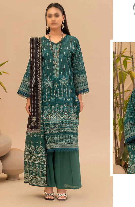 Jasmine Lawn Dora Digital Print and Embroidered Collection Vol 16 - Design 04
