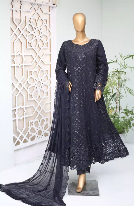 Bin Saeed Shazlin Exclusive Luxury Chiffon Frock Collection - Design 04