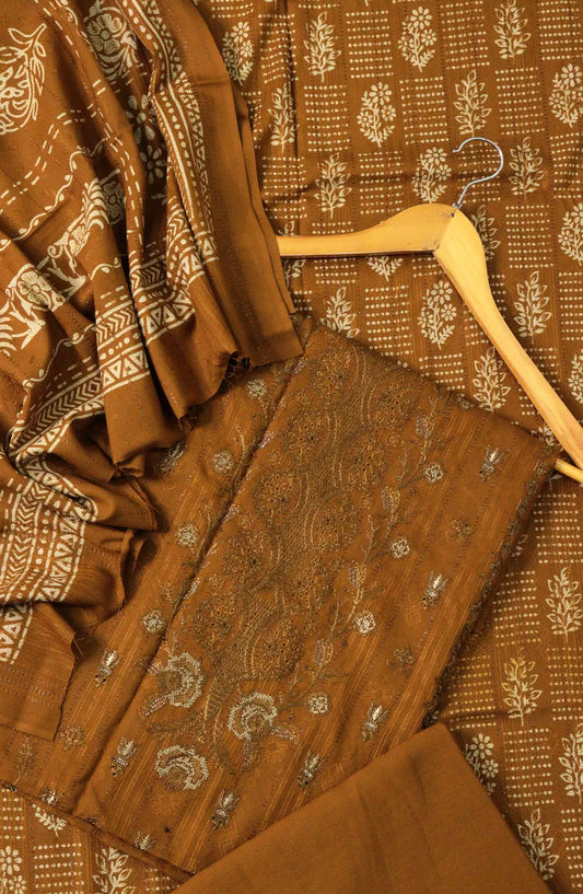 Manzil Dhanak Wool Embroidered Collection - Design 04