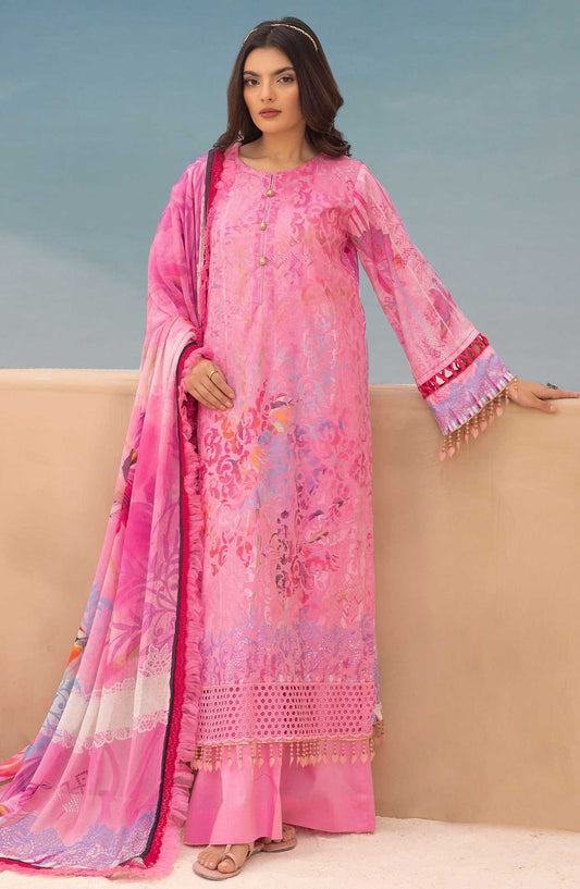 Mahees Rang e Bahar by Riaz Arts Chikankari Lawn Unstitched 3 Piece - D-04 - RA25MCL - Pink - Summer Collection